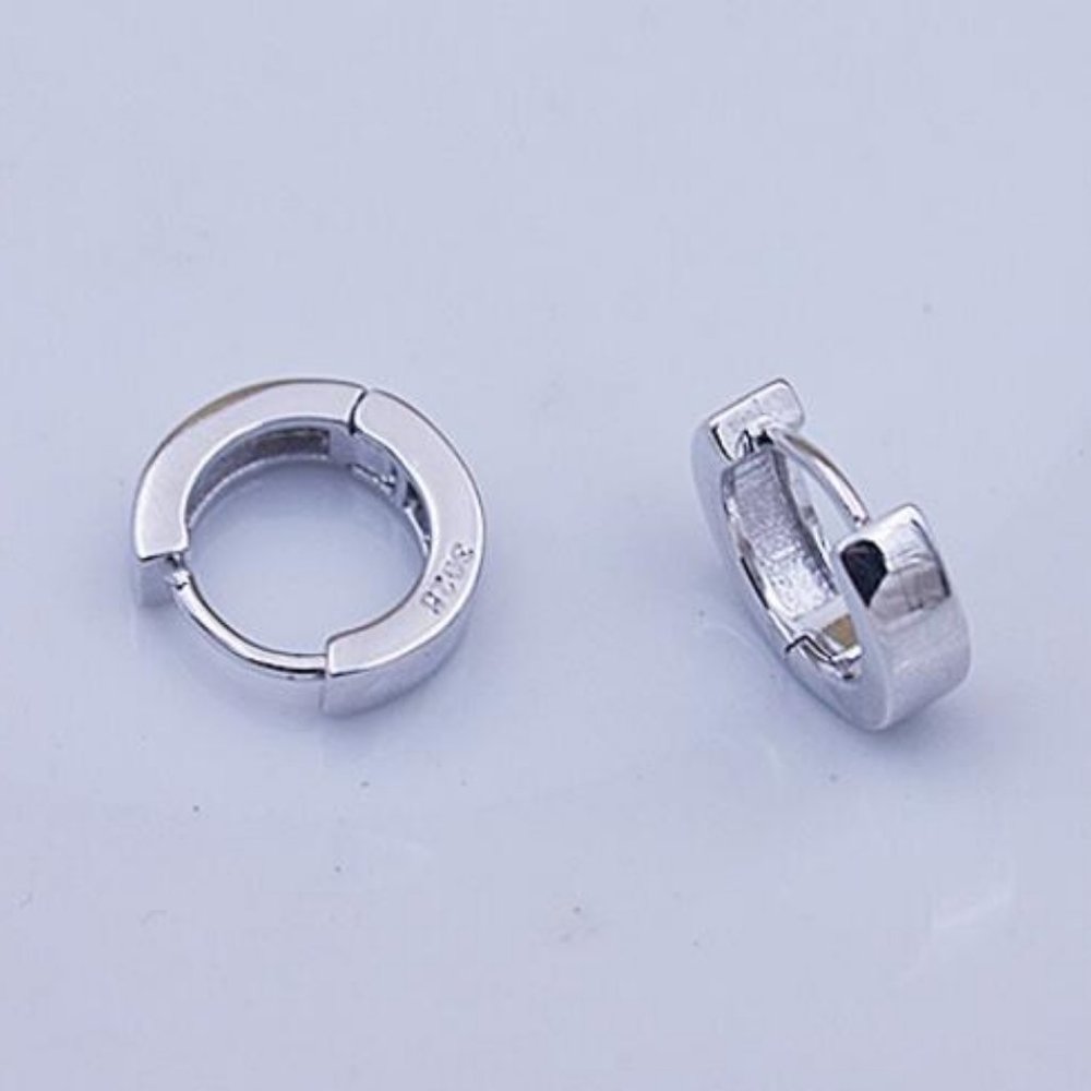 NEW 925 Sterling Silver Small Round Hoop Earrings - Picture 9 of 12